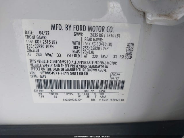 2022 FORD EXPLORER LIMITED 9