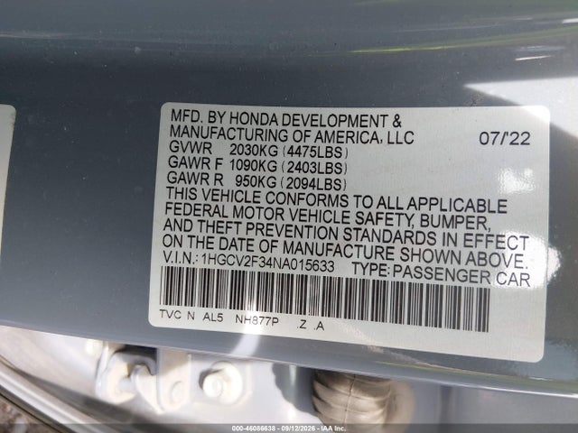 2022 HONDA ACCORD SPORT 2.0T 9