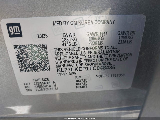 2026 CHEVROLET TRAX FWD ACTIV 9
