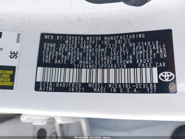 2023 TOYOTA COROLLA LE 9