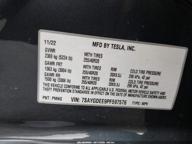 2023 TESLA MODEL Y AWD/LONG RANGE DUAL MOTOR ALL-WHEEL DRIVE 9