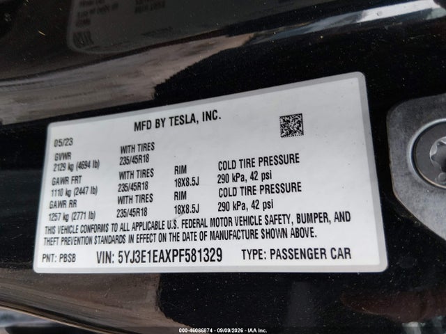 2023 TESLA MODEL 3 REAR-WHEEL DRIVE 9