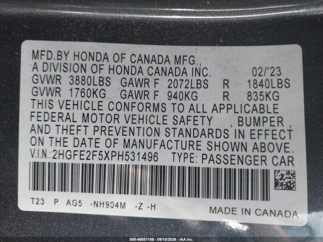 2023 HONDA CIVIC SPORT 9