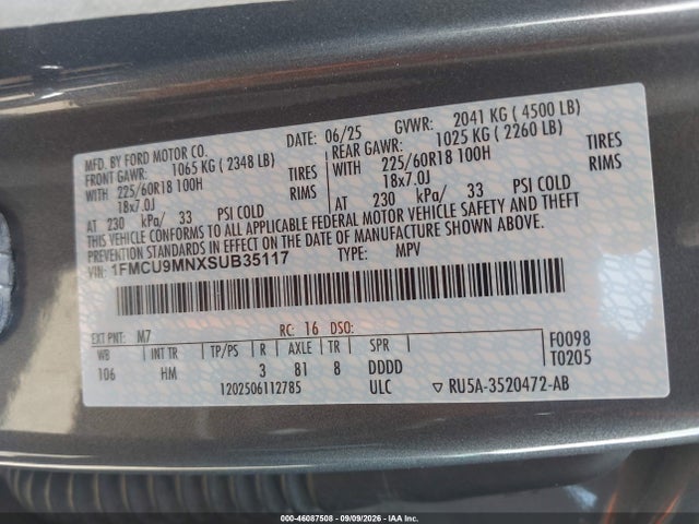 2025 FORD ESCAPE ST-LINE 9