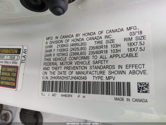 2018 HONDA CR-V EX 9