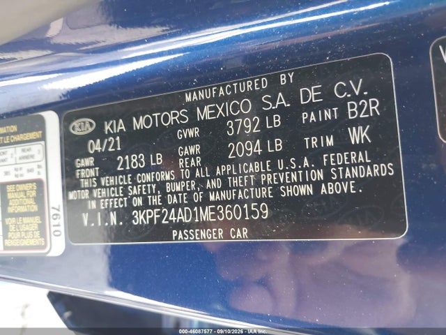 2021 KIA FORTE LXS 9