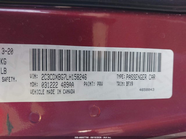 2020 DODGE CHARGER SXT RWD 9