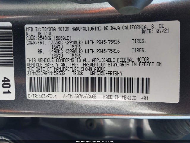 2021 TOYOTA TACOMA SR5 V6 9