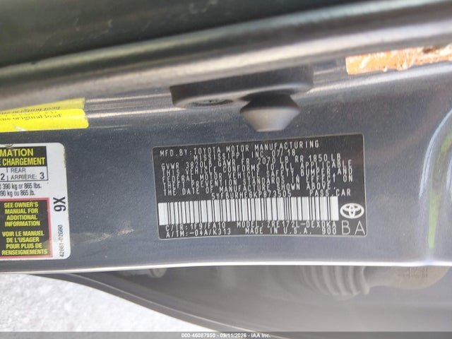 2019 TOYOTA COROLLA L 9
