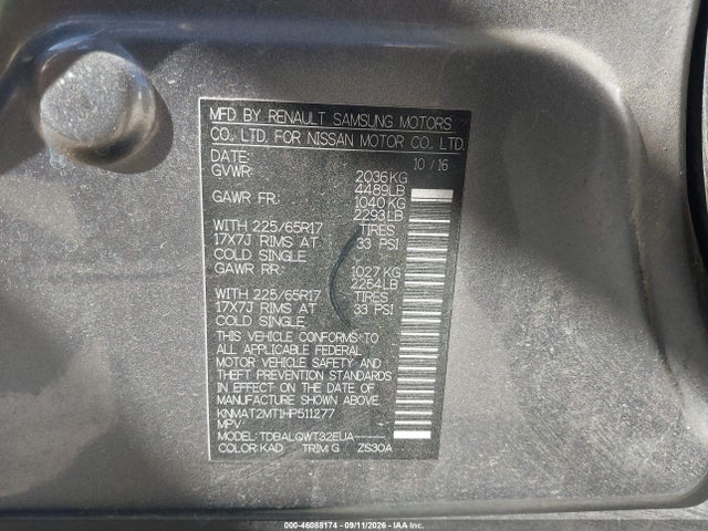 2017 NISSAN ROGUE SV 9