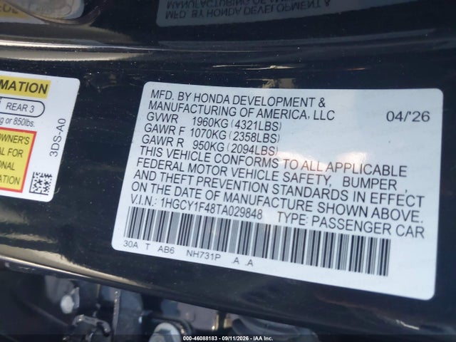 2026 HONDA ACCORD SE 9
