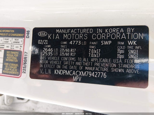 2021 KIA SPORTAGE LX 9