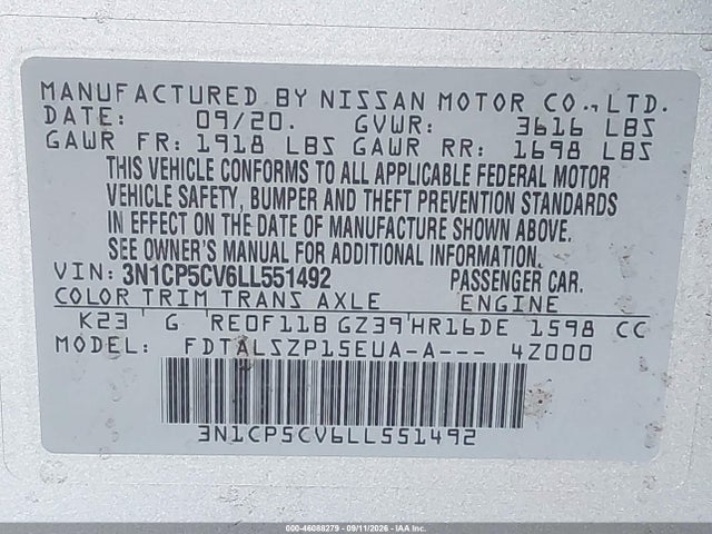 2020 NISSAN KICKS SV XTRONIC CVT 9