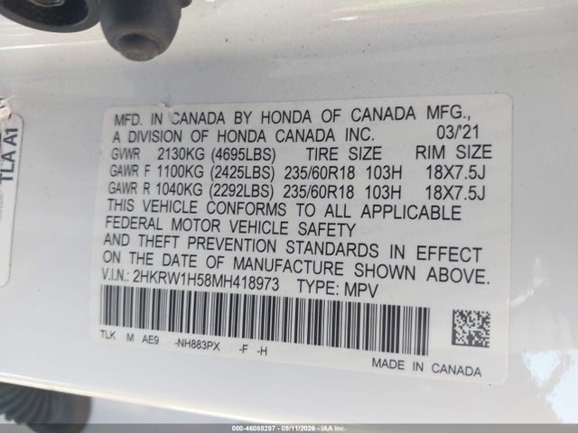 2021 HONDA CR-V 2WD EX 9
