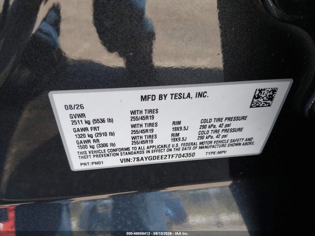 2026 TESLA MODEL Y ALL-WHEEL DRIVE/LONG RANGE LAUNCH SERIES/PREMIUM ALL-WHEEL DRIVE 9