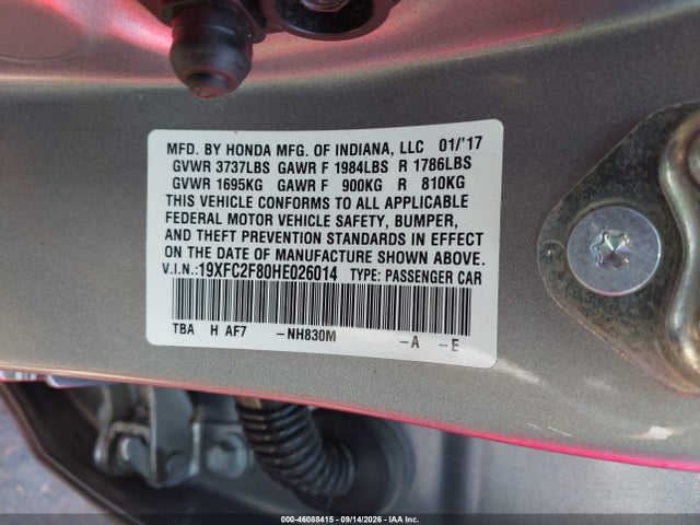 2017 HONDA CIVIC EX 9