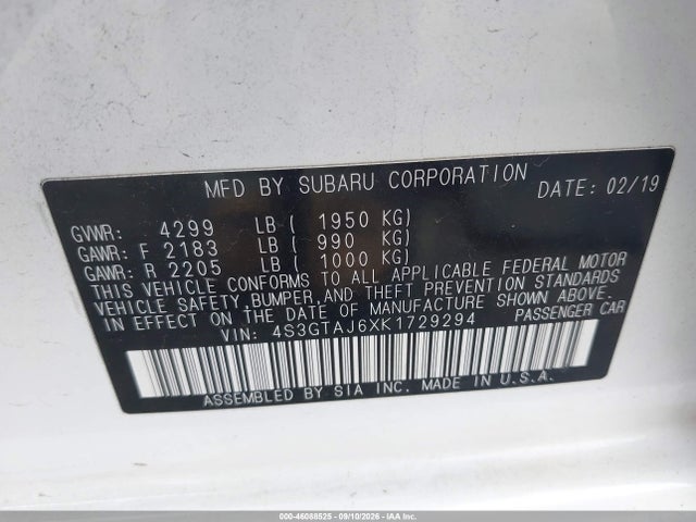 2019 SUBARU IMPREZA 2.0I SPORT 9