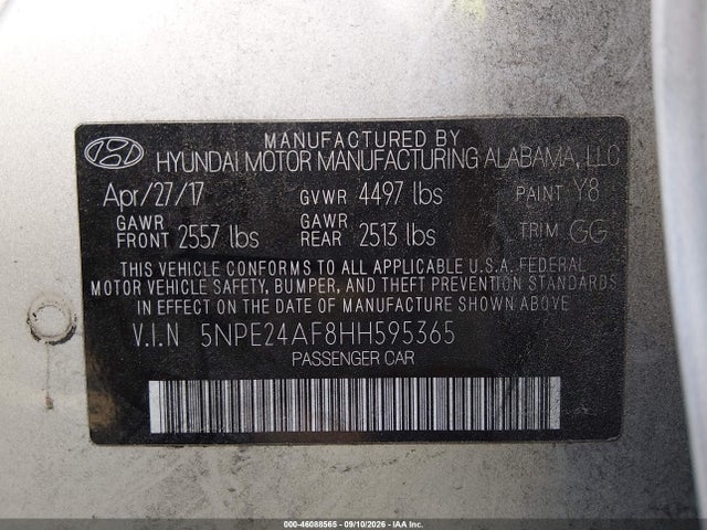 2017 HYUNDAI SONATA SE 9
