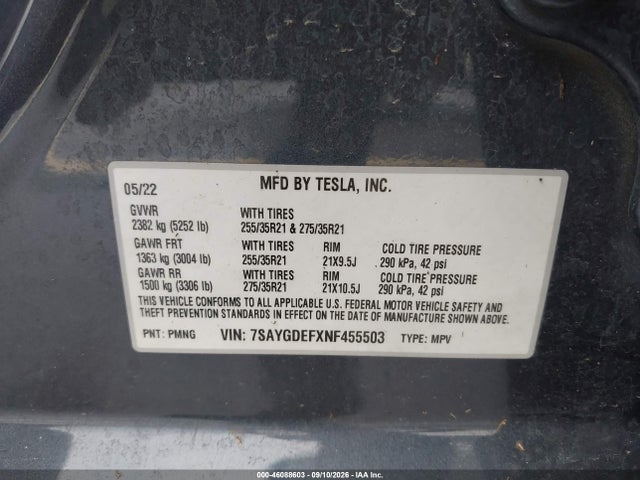 2022 TESLA MODEL Y PERFORMANCE DUAL MOTOR ALL-WHEEL DRIVE 9