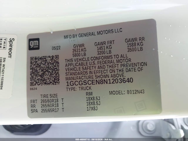 2022 CHEVROLET COLORADO 2WD SHORT BOX LT 9