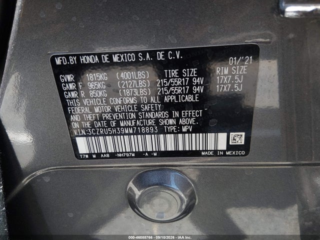 2021 HONDA HR-V 2WD LX 9