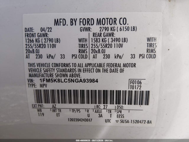 2022 FORD EXPLORER KING RANCH 9