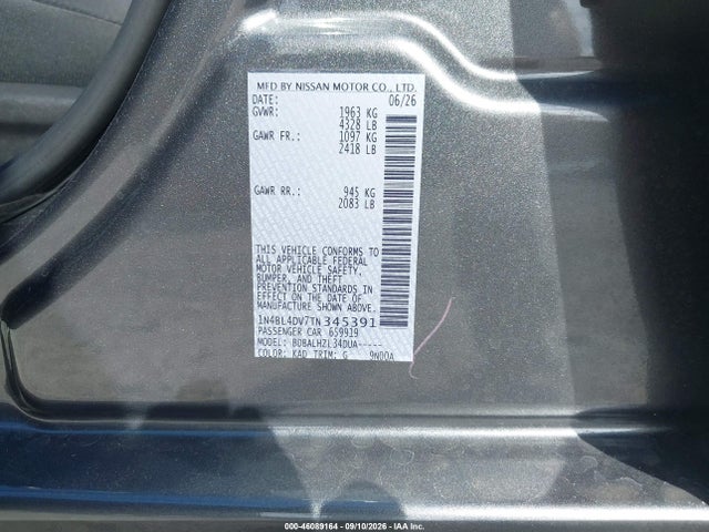 2026 NISSAN ALTIMA SV FWD 9
