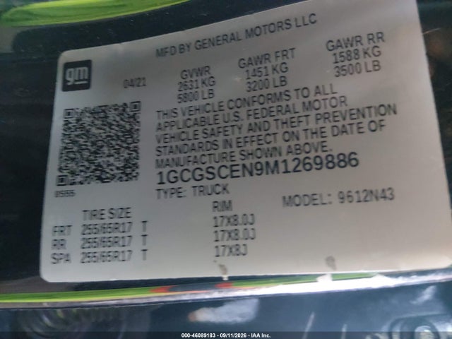 2021 CHEVROLET COLORADO 2WD SHORT BOX LT 9