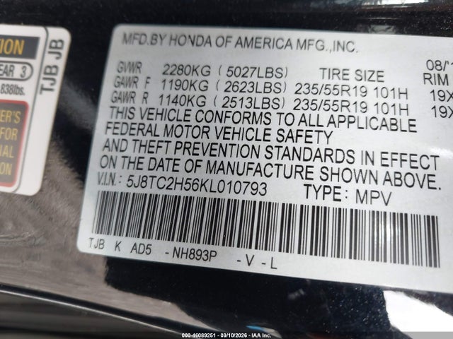 2019 ACURA RDX TECHNOLOGY PACKAGE 9