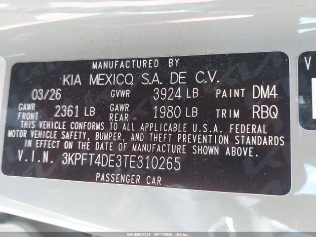 2026 KIA K4 LXS 9