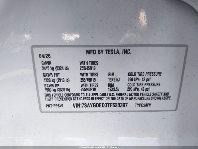 2026 TESLA MODEL Y PREMIUM REAR-WHEEL DRIVE/REAR-WHEEL DRIVE 9