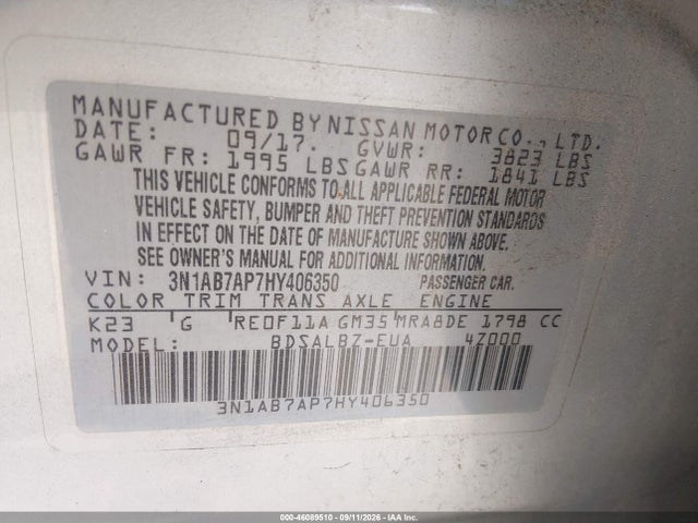 2017 NISSAN SENTRA S 9
