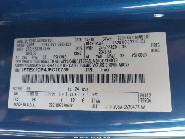 2018 FORD F-150 XLT 9