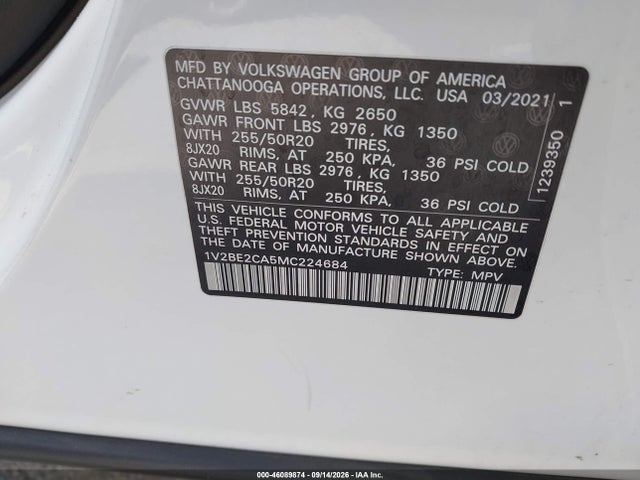 2021 VOLKSWAGEN ATLAS CROSS SPORT 3.6L V6 SEL 9