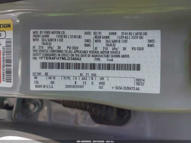 2021 FORD RANGER LARIAT 9