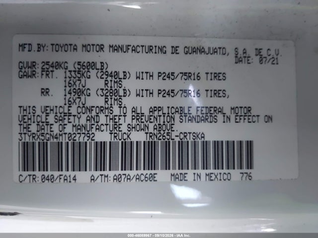 2021 TOYOTA TACOMA SR 9