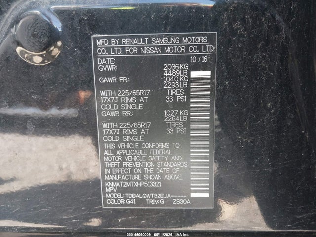 2017 NISSAN ROGUE SV 9