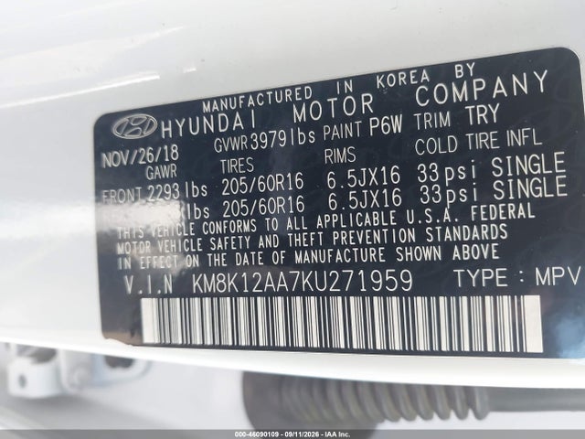 2019 HYUNDAI KONA SE 9