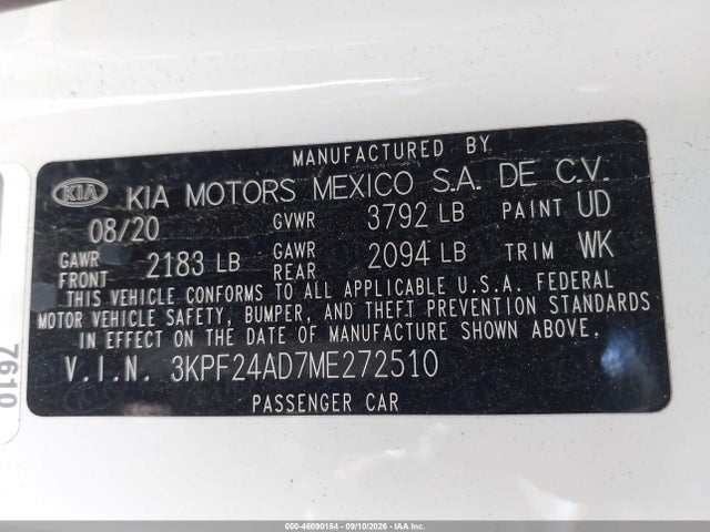2021 KIA FORTE LXS 9