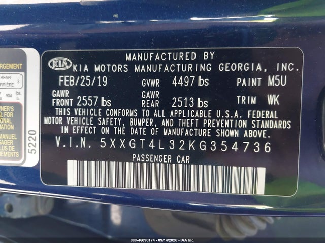 2019 KIA OPTIMA LX 9