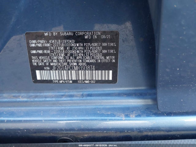 2021 SUBARU CROSSTREK PREMIUM 9
