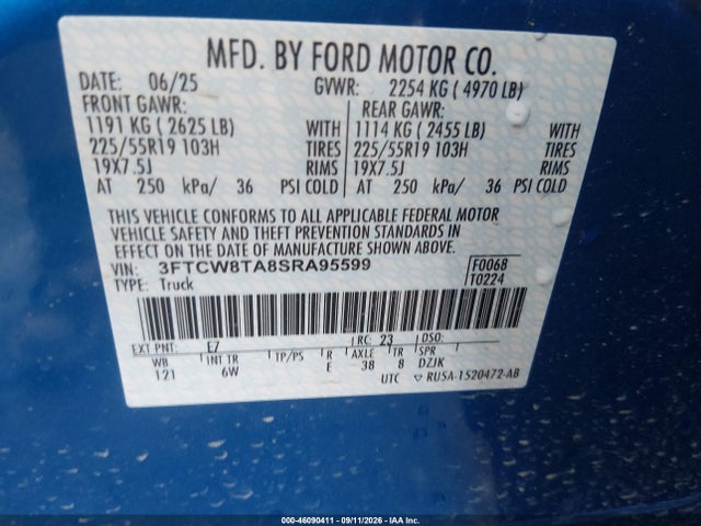 2025 FORD MAVERICK LOBO STANDARD 9