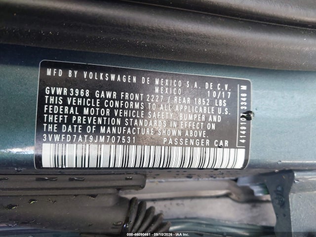 2018 VOLKSWAGEN BEETLE 2.0T COAST/2.0T S 9