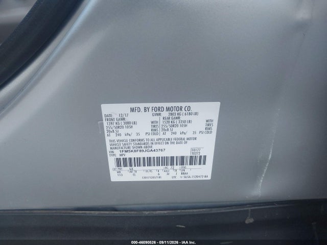 2018 FORD EXPLORER LIMITED 9
