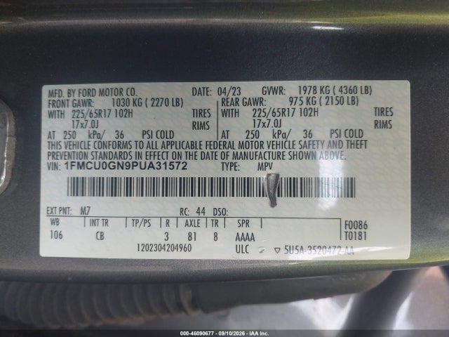 2023 FORD ESCAPE ACTIVE 9
