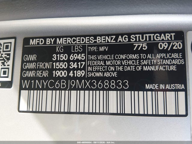 2021 MERCEDES-BENZ G 550 SUV 9