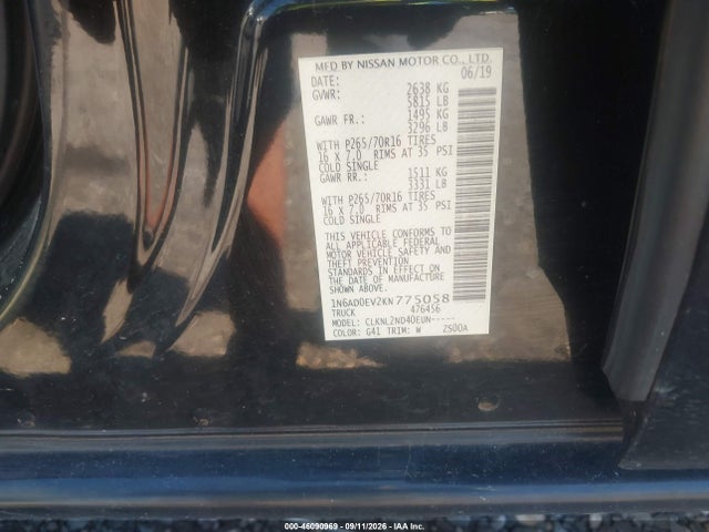 2019 NISSAN FRONTIER SV 9