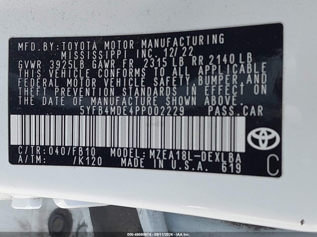 2023 TOYOTA COROLLA LE 9