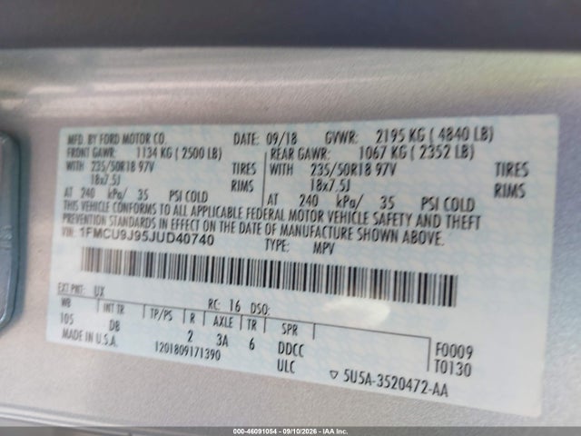 2018 FORD ESCAPE TITANIUM 9