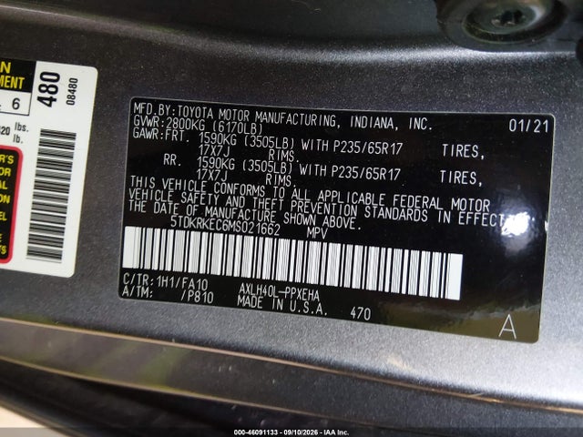 2021 TOYOTA SIENNA LE 9